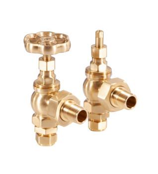 Carron Daisy Wheel Manual Radiator Valve - Brushed Brass (Lacquered)