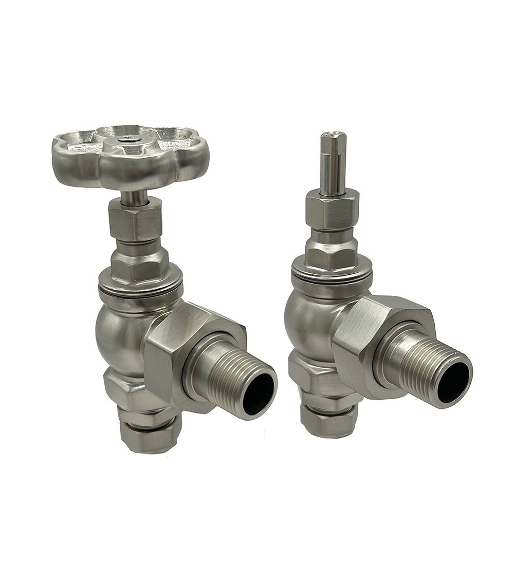 Carron Daisy Wheel Manual Radiator Valve - Satin Nickel