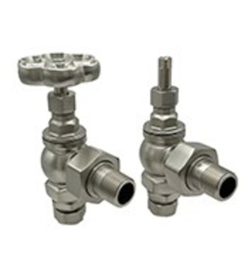 Carron Daisy Wheel Manual Radiator Valve - Satin Nickel