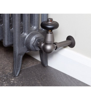 Carron Kingsgrove Corner Thermostatic Radiator Valve - Pewter