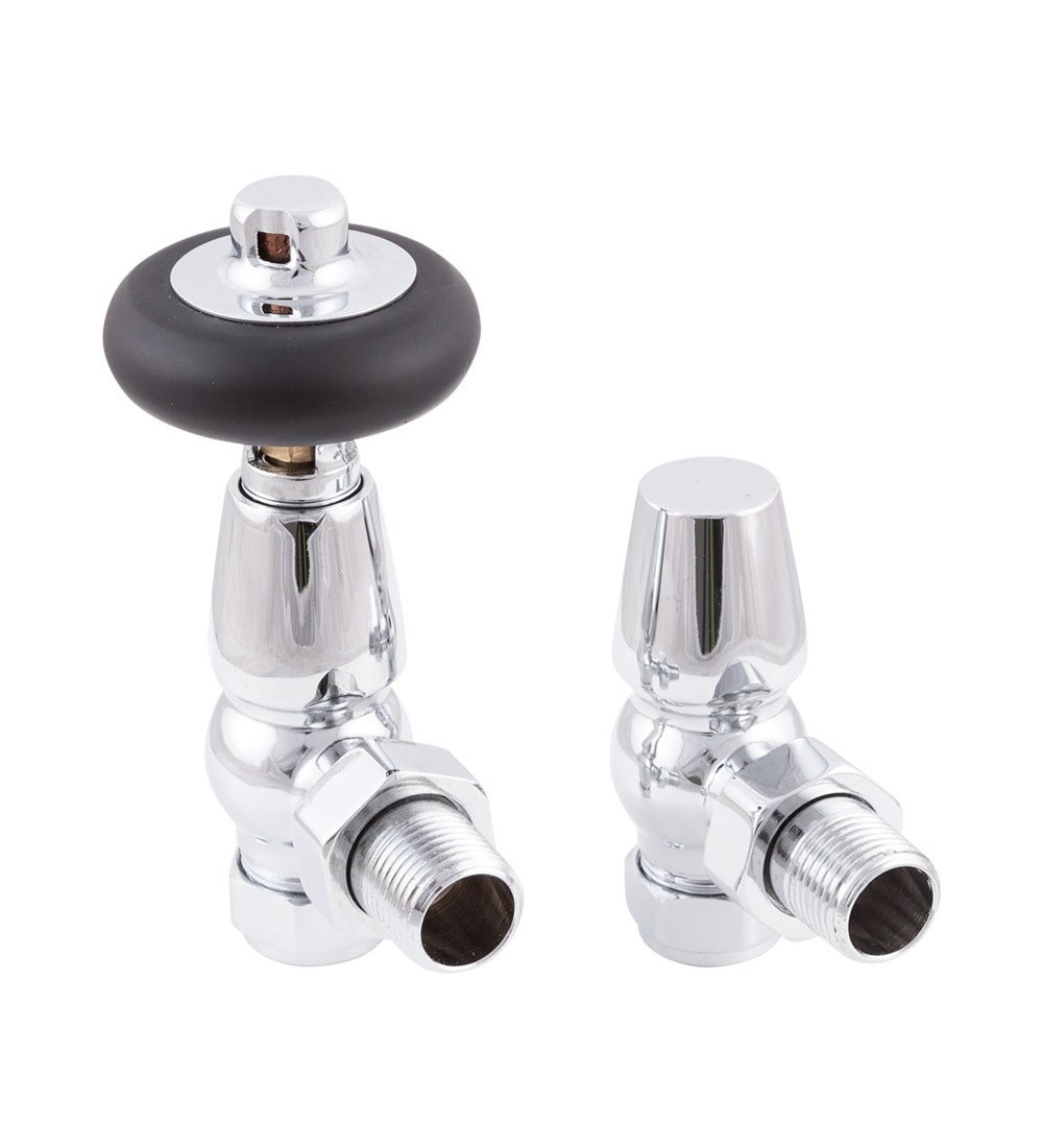 Carron Kingsgrove Thermostatic Radiator Valve With Wooden Top - Chrome