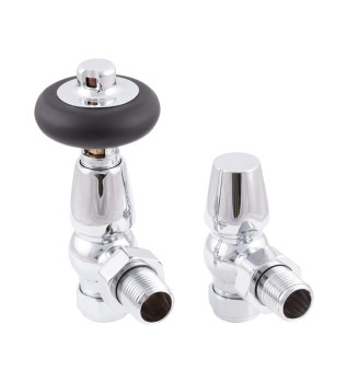 Carron Kingsgrove Thermostatic Radiator Valve With Wooden Top - Chrome