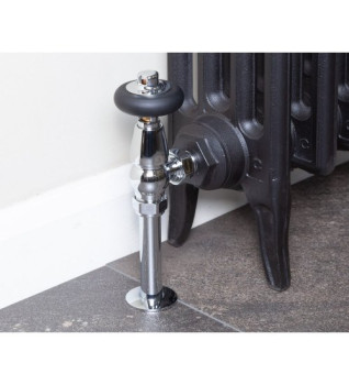 Carron Kingsgrove Thermostatic Radiator Valve With Wooden Top - Chrome