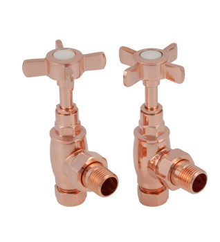 Carron Towel Rail Manual Radiator Valve - Copper
