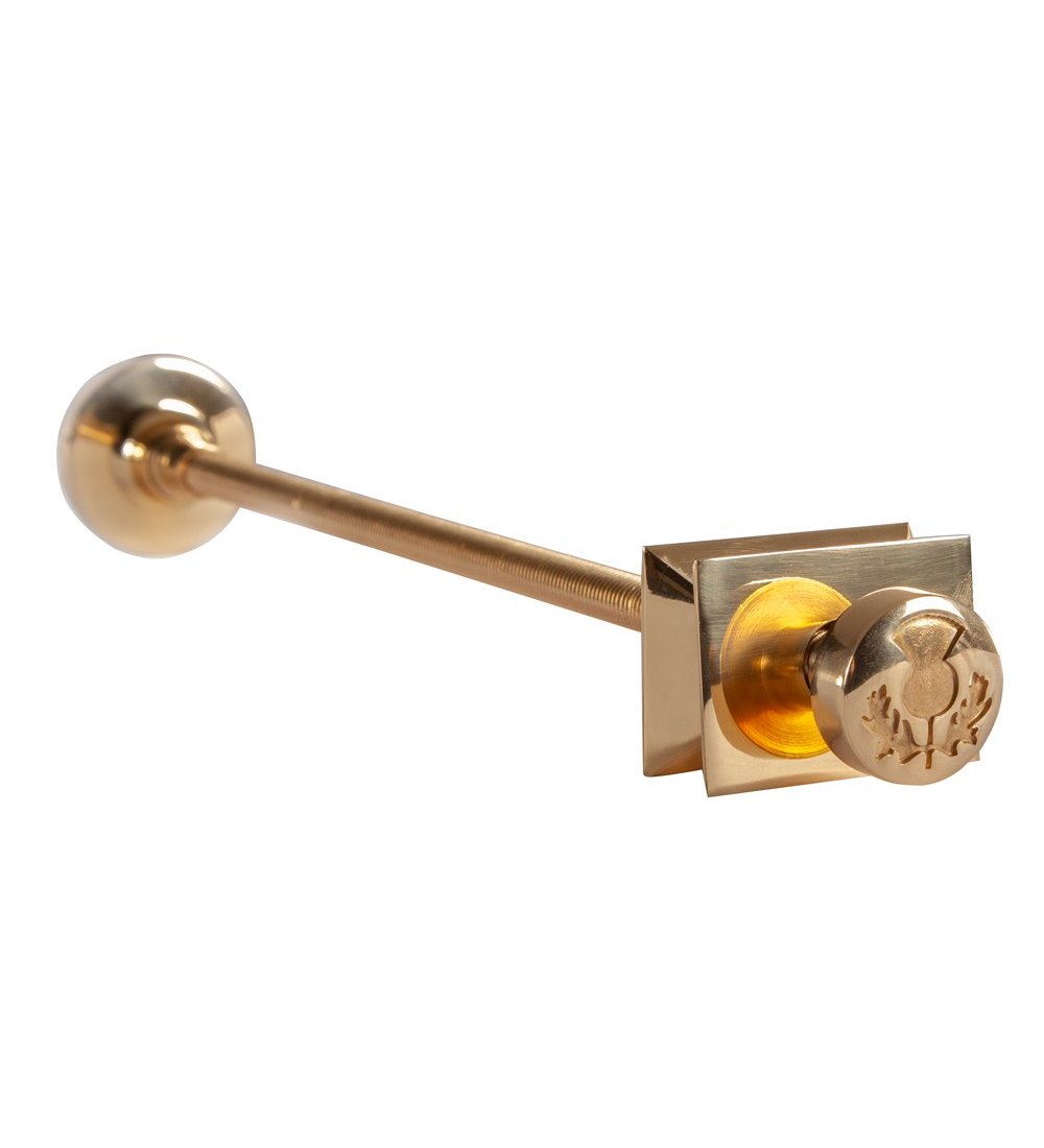 Carron Thistle Radiator Wall Stay 300mm - Polished Brass (Lacquered)