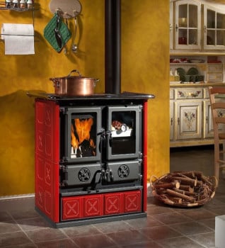 La Nordica Rosetta BII Maiolica Wood Burning Range Cooker