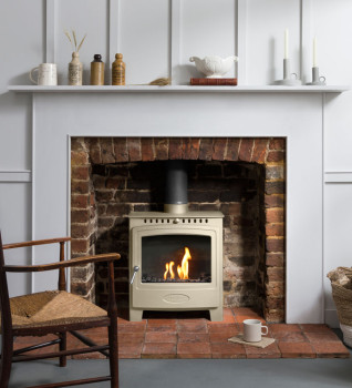 Hamlet Solution 5 Widescreen Bioethanol Stove in Straw Cream finish
